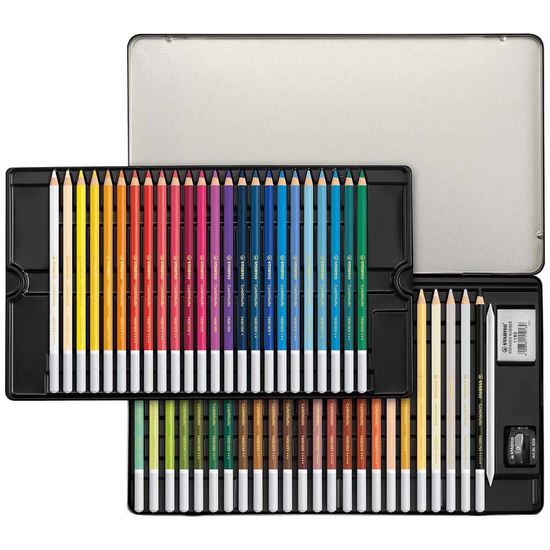 STABILO Carbothello Metal Box Of 48 Assorted Colours Arty 2023 by Stabilo at Cult Pens