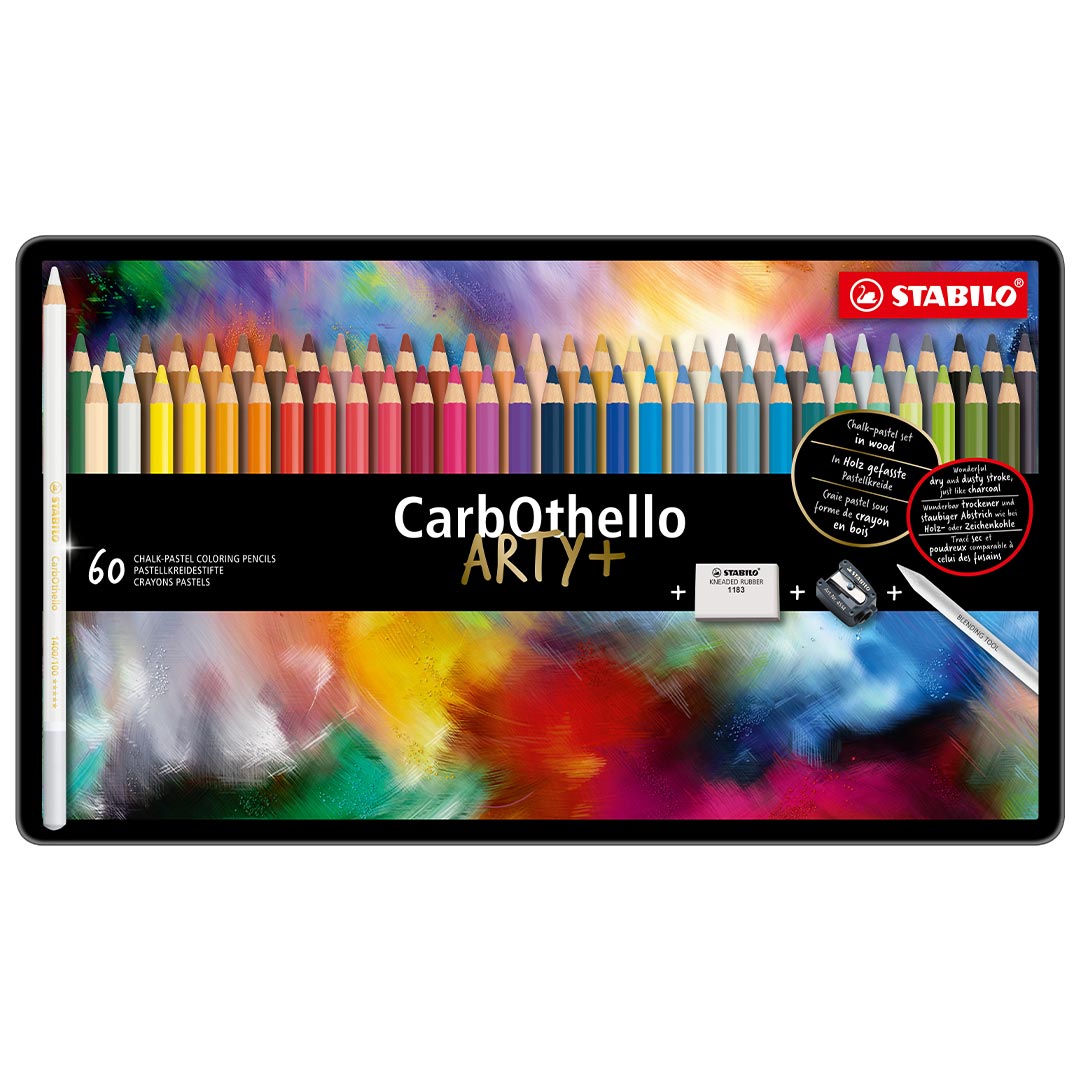 STABILO Carbothello Metal Box Of 60 Assorted Colour Arty 2023 by Stabilo at Cult Pens