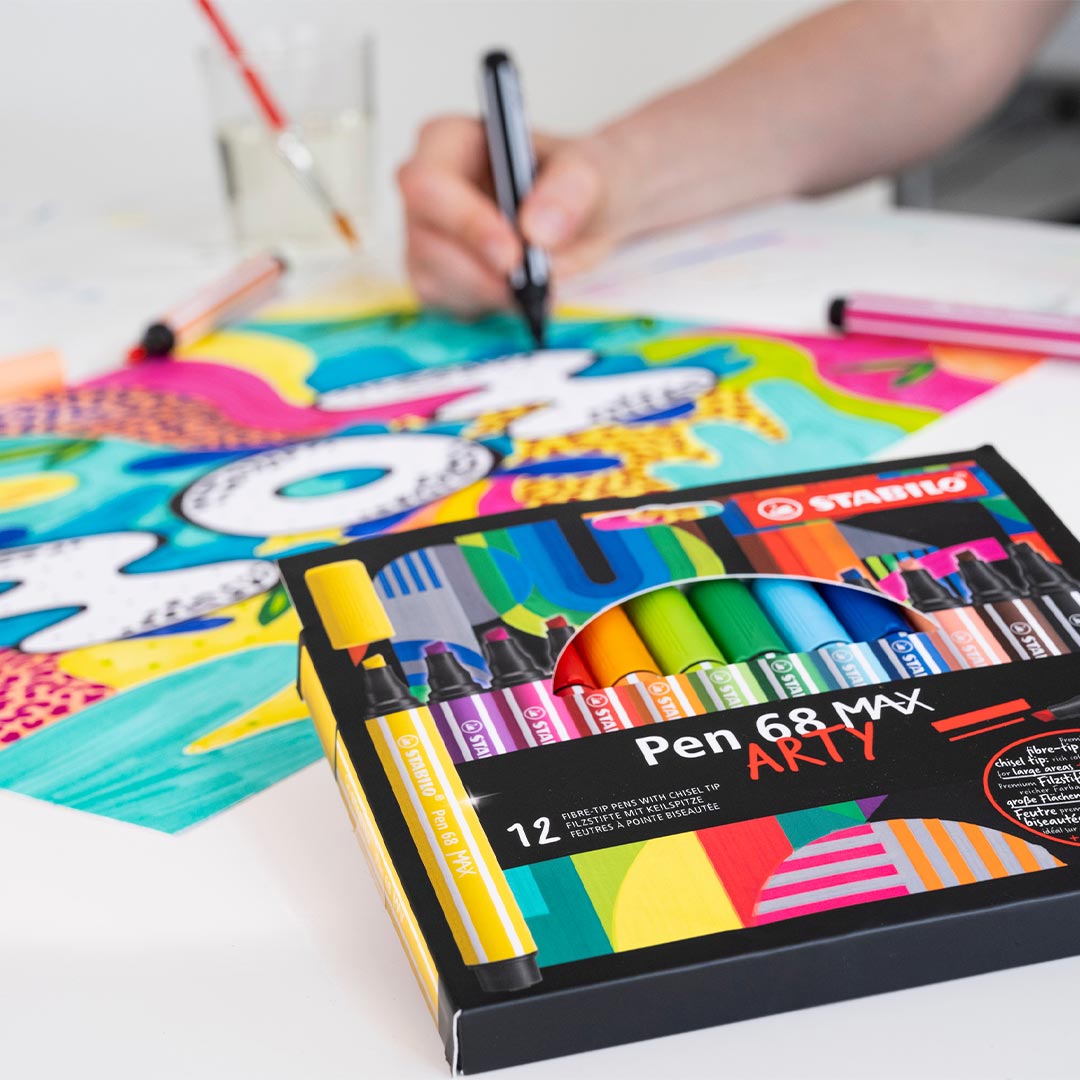 STABILO Pen 68 Max Card Wallet Of 4 Arty by Stabilo at Cult Pens