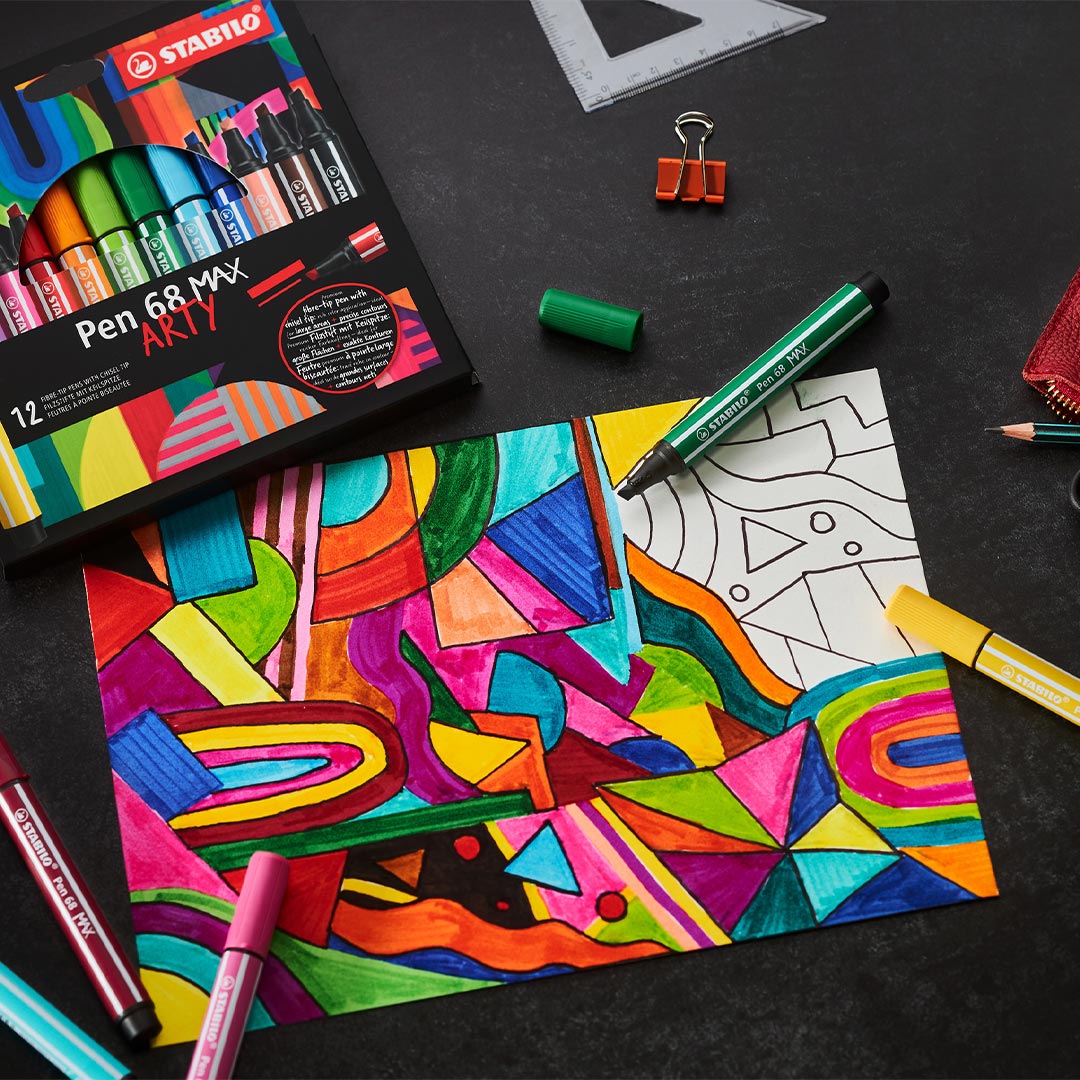 STABILO Pen 68 Max Card Wallet Of 4 Arty by Stabilo at Cult Pens