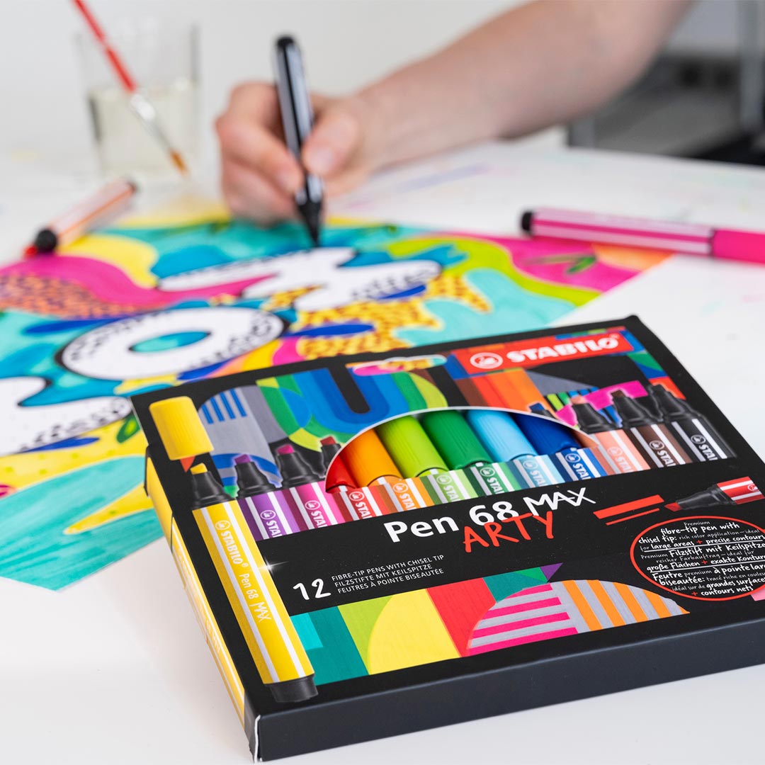 STABILO Pen 68 Max Card Wallet Of 6 Arty by Stabilo at Cult Pens