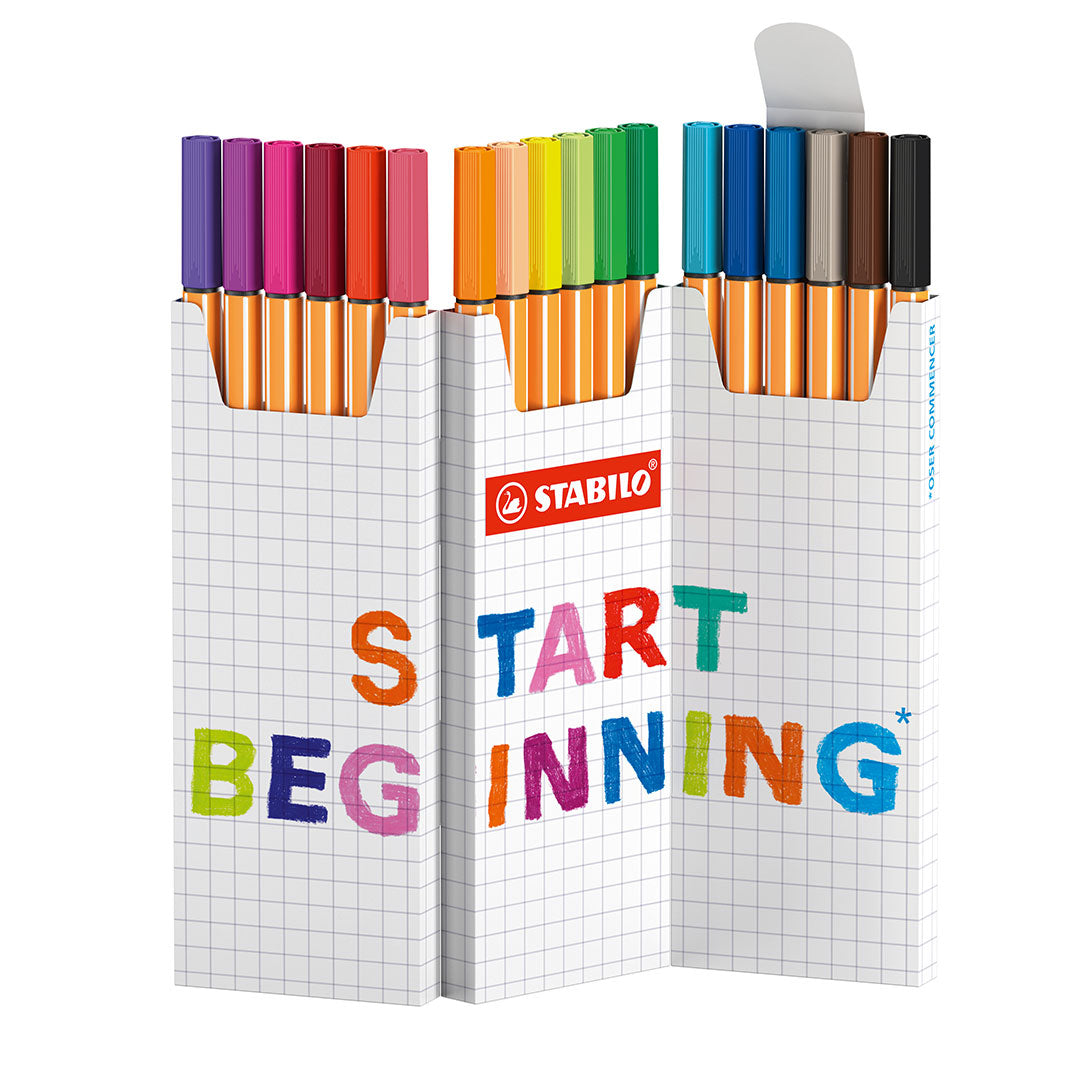 STABILO point 88 Fineliner Zigzag Deskset of 18 Colours