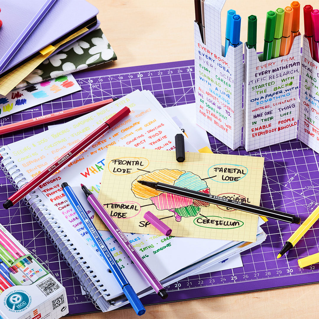 STABILO Pen 68 Zigzag Deskset of 18 Colours