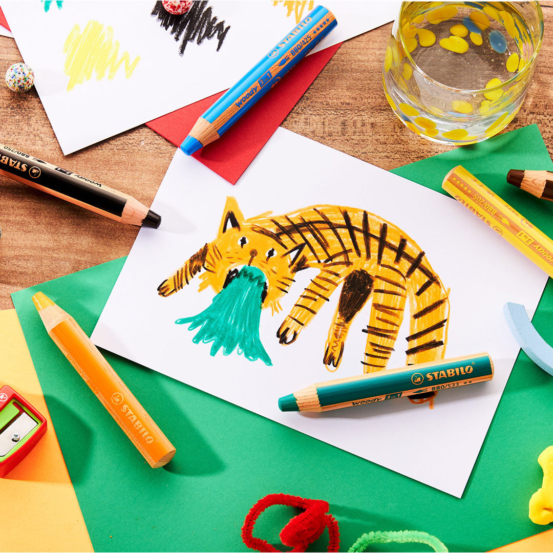 STABILO woody 3 in 1 Birthday Edition Set of 6 Tiger