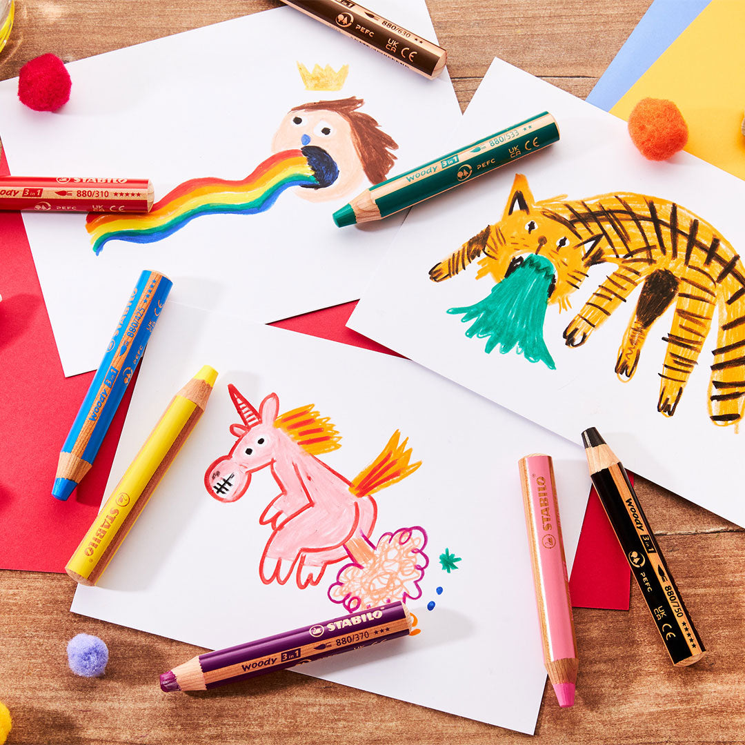 STABILO woody 3 in 1 Birthday Edition Set of 10 + Sharpener