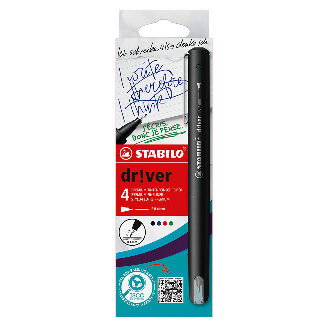 STABILO dr!ver Premium Fineliner Set of 4 Fine