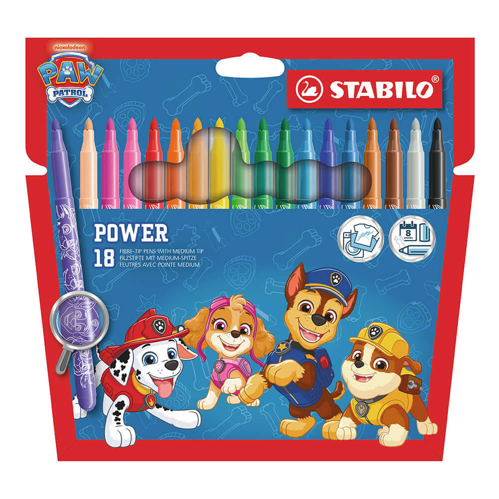 STABILO power PAW Patrol Fibre-Tip Pen Set of 18 Assorted Colours