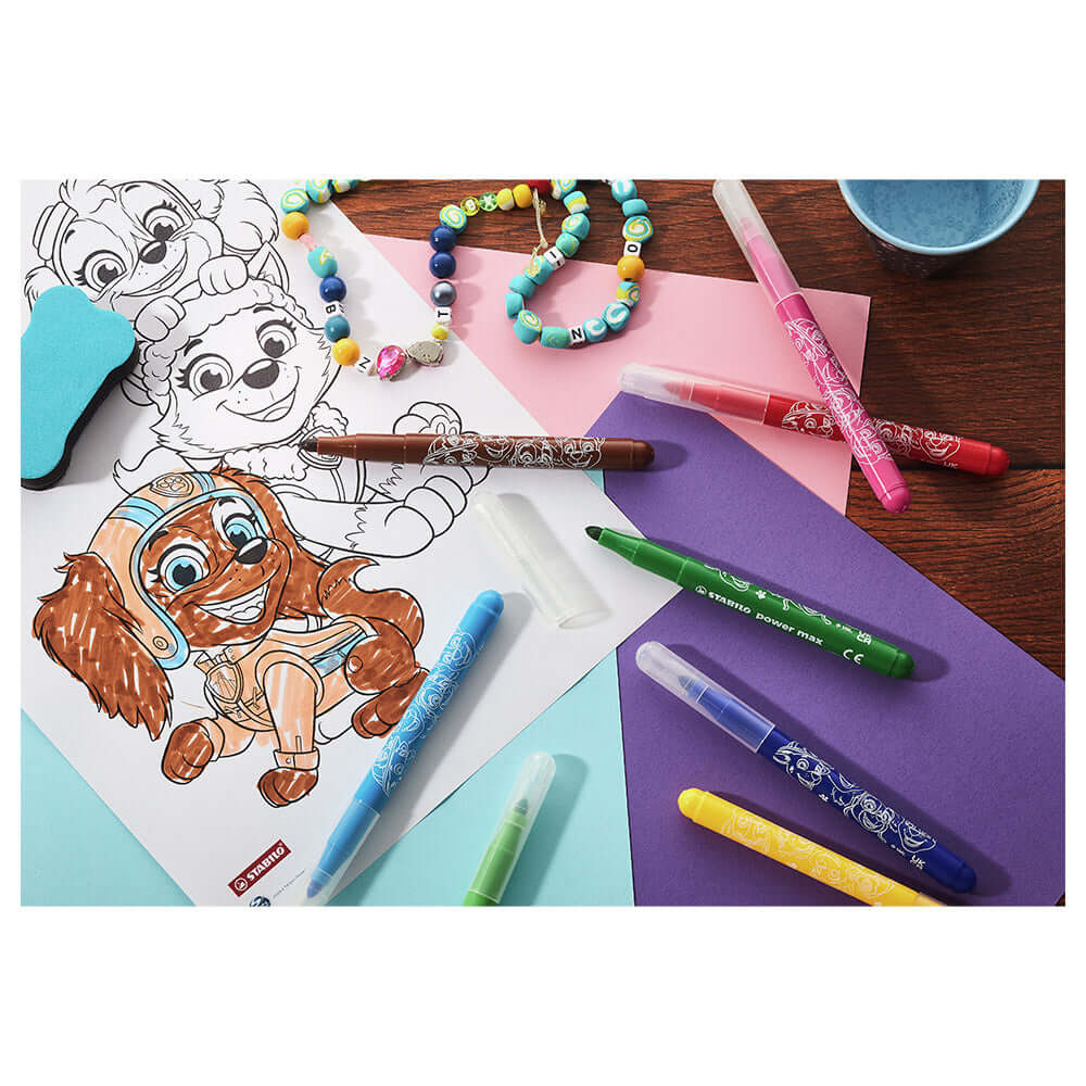 STABILO power max PAW Patrol Fibre-Tip Pen Set of 12 Assorted Colours
