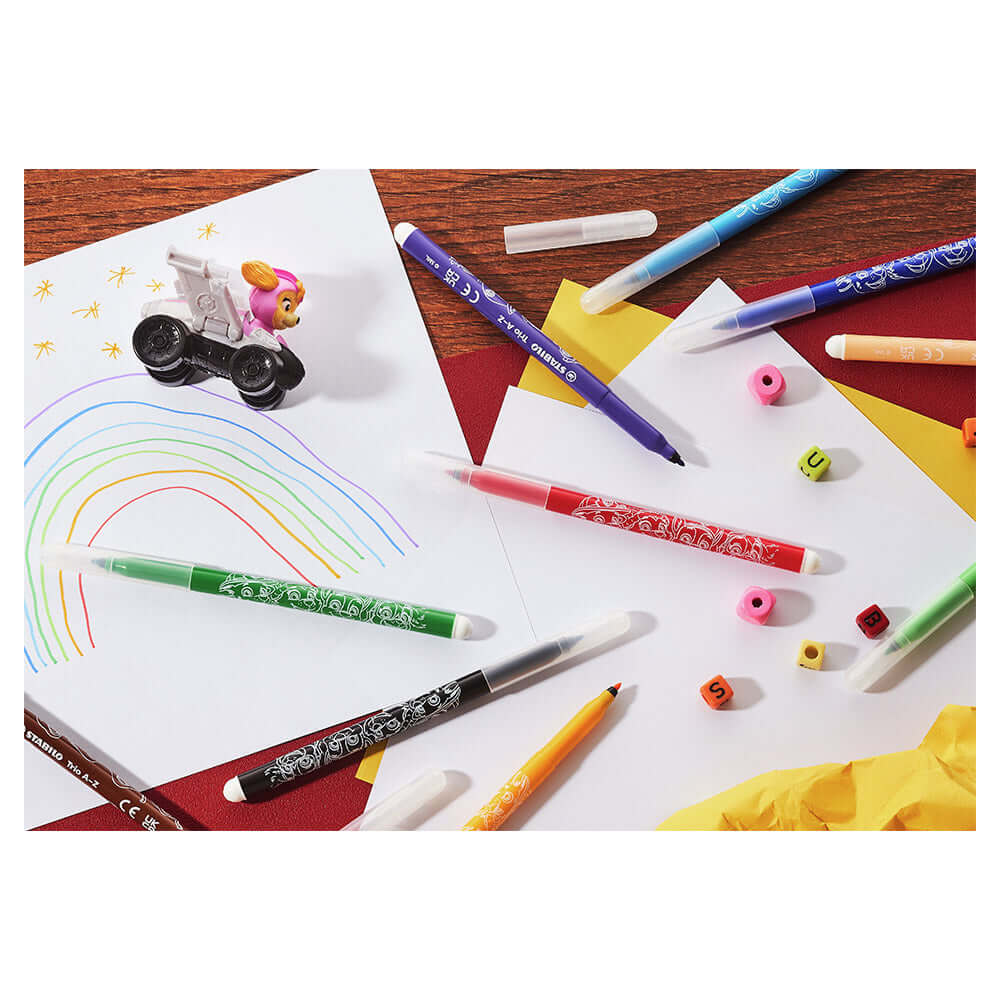 STABILO Trio A-Z PAW Patrol Fibre-Tip Pen Set of 18 Assorted Colours