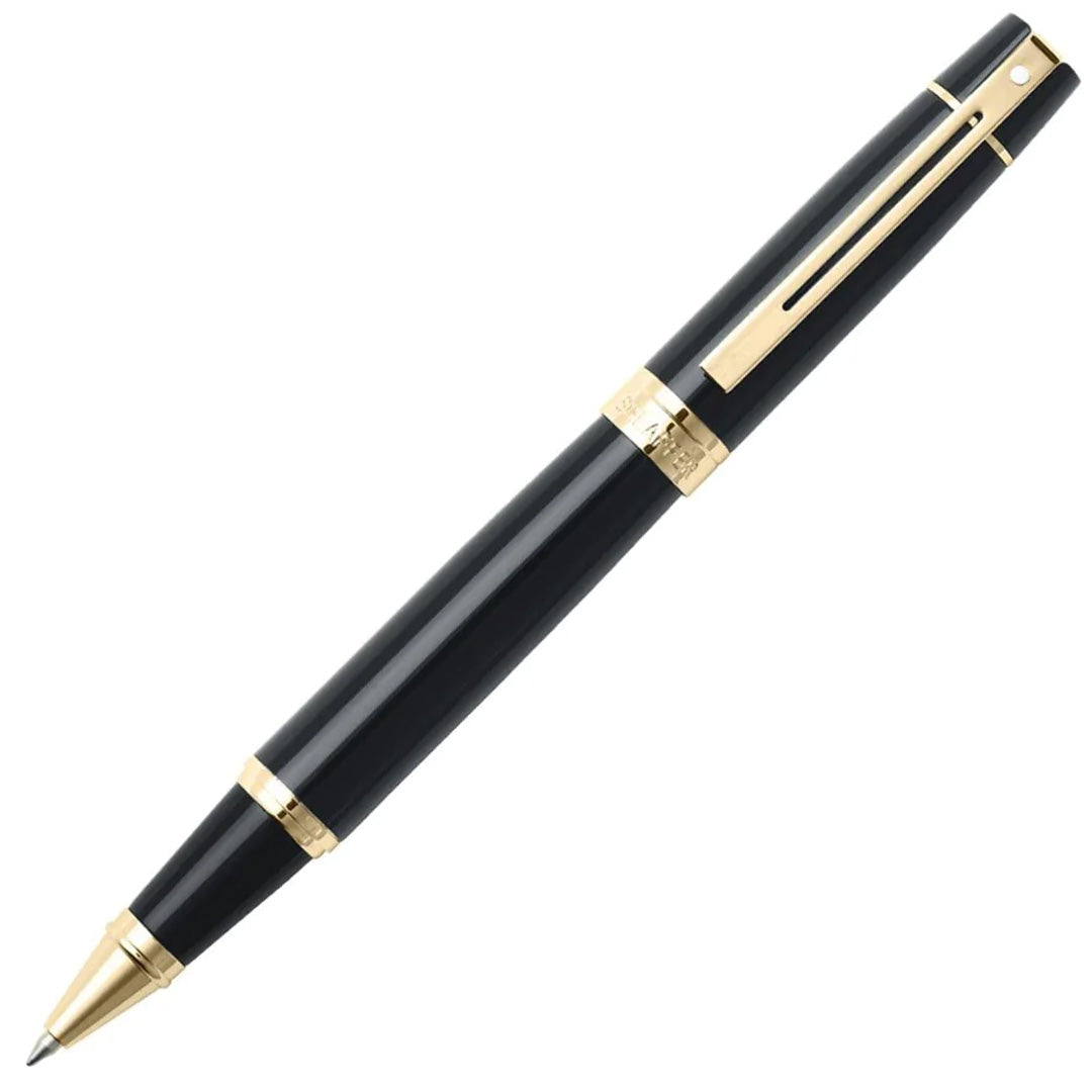 Sheaffer 300 E9325 Rollerball Pen Glossy Black With Gold Tone Trim