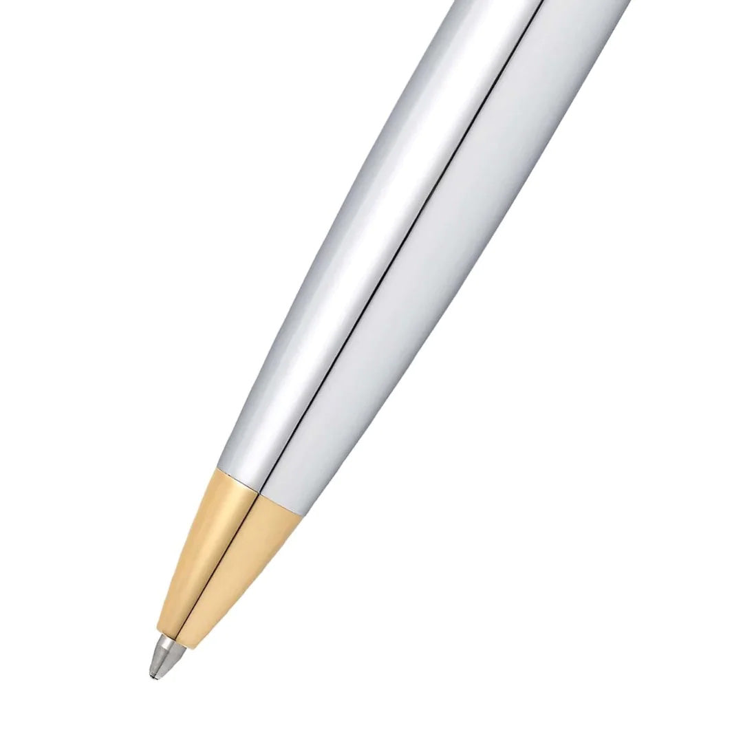 Sheaffer 300 G9342 Ballpoint Pen Bright Chrome With Gold Tone Trim With Credit Card Holder