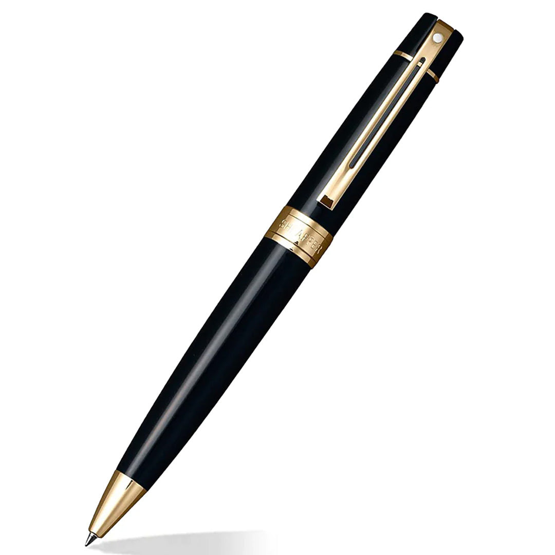 Sheaffer 300 G9325 Ballpoint Pen Glossy Black With Gold Tone Trim With Credit Card Holder