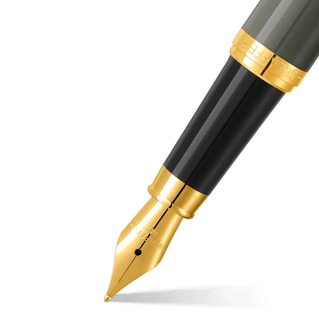 Sheaffer VFM E9427 Fountain Pen Light Grey With PVD Gold Trim