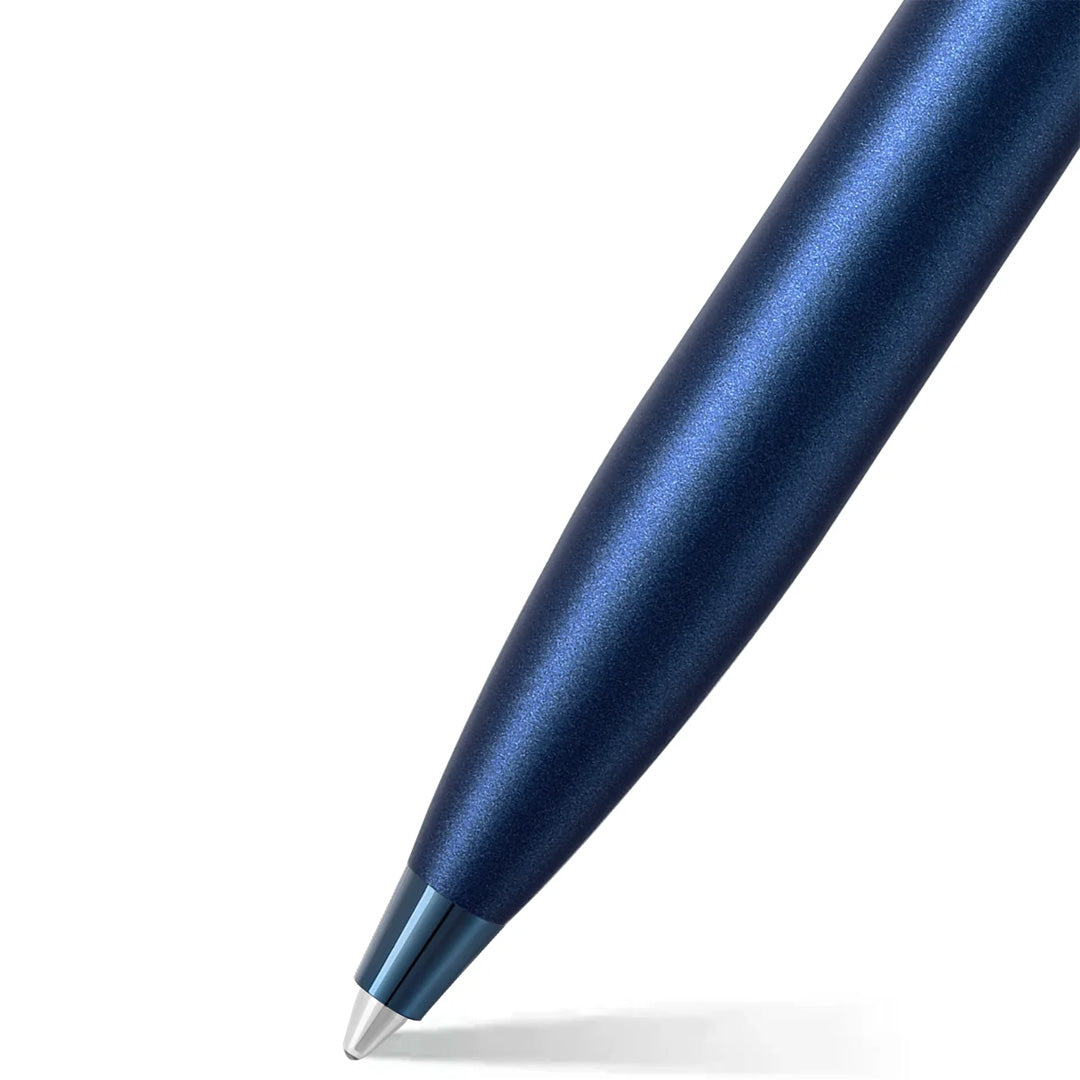Sheaffer 100 E9371 Ballpoint Pen Satin Blue With PVD Blue Trim