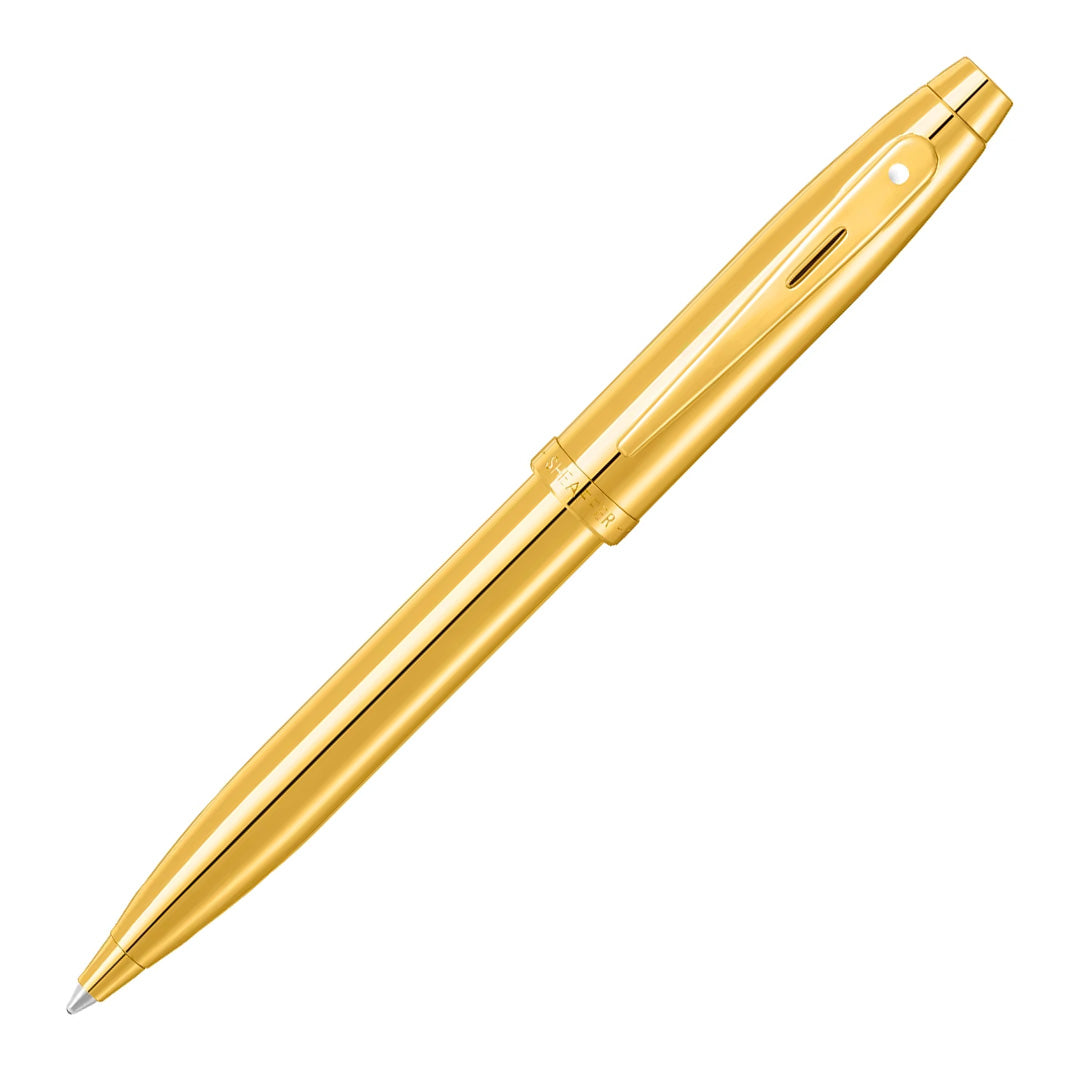 Sheaffer 100 E9372 Ballpoint Pen PVD Gold With PVD Gold Trim