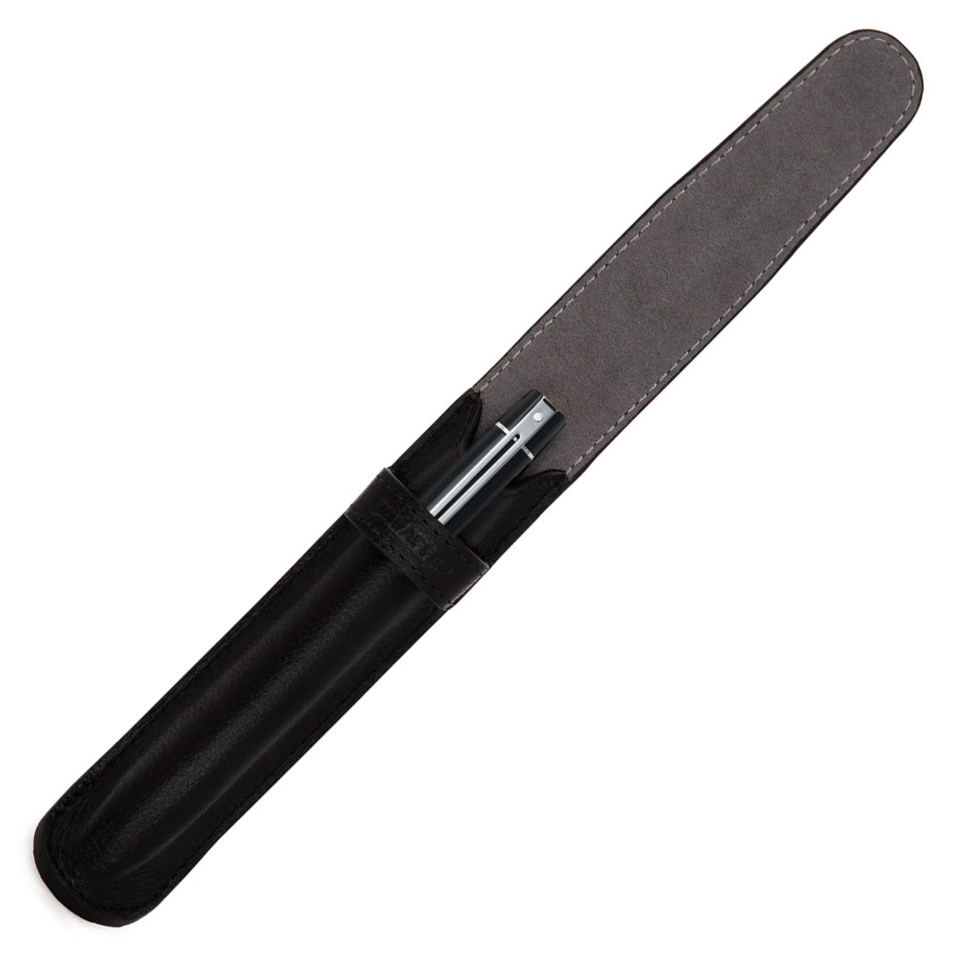 Sheaffer 300 G9312 Ballpoint Pen Gloss Black With Chrome Tone Trim Single Leather Pouch