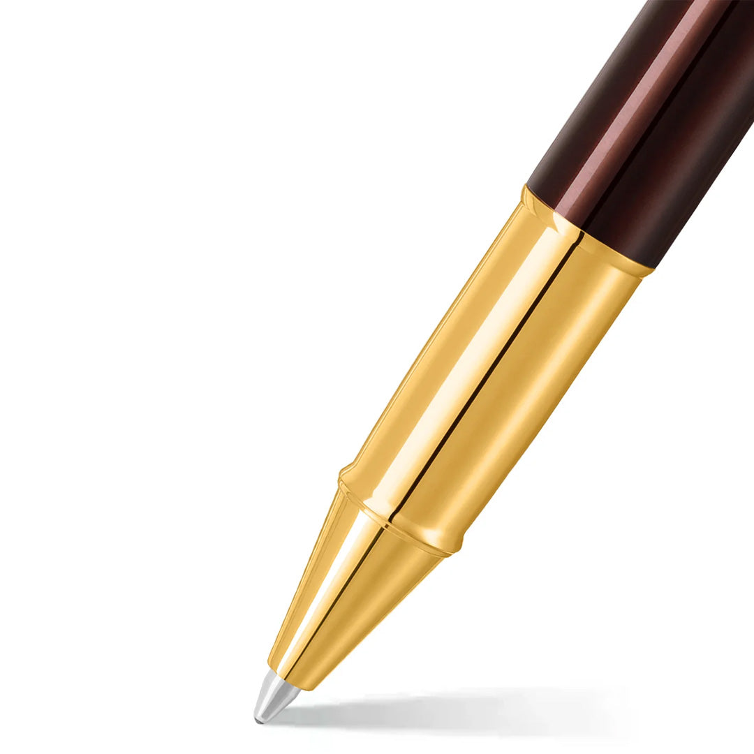 Sheaffer 100 E9370 Rollerball Pen Coffee Brown With PVD Gold Trim