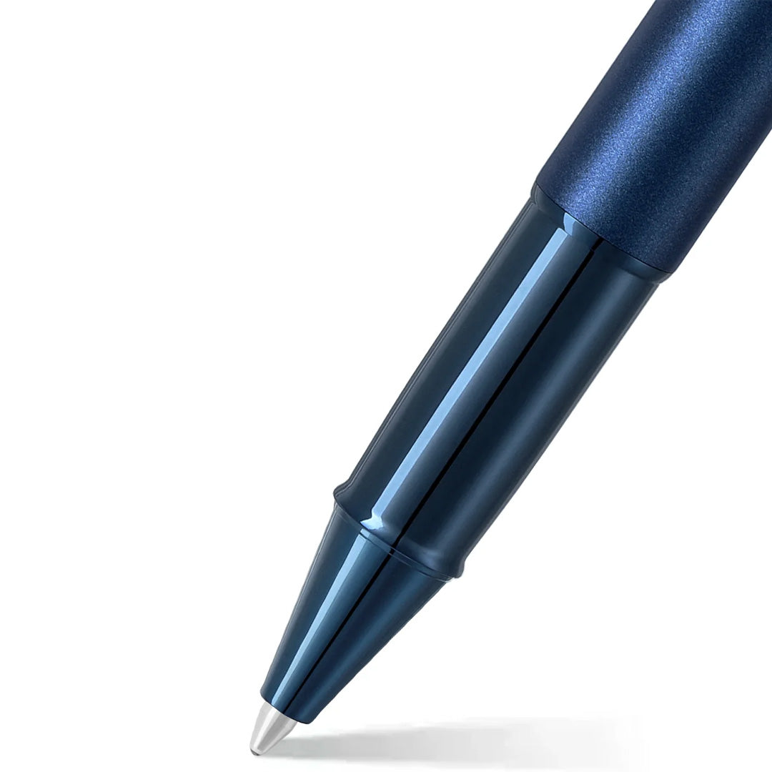 Sheaffer 100 E9371 Rollerball Pen Satin Blue With PVD Blue Trim