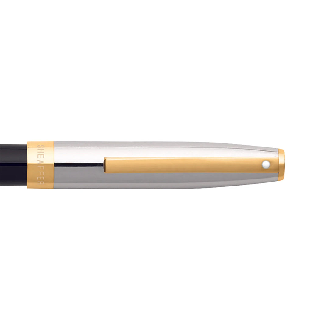 Sheaffer Sagaris E9475 Fountain Pen Glossy Black Barrel with Chrome Cap and Gold Trim