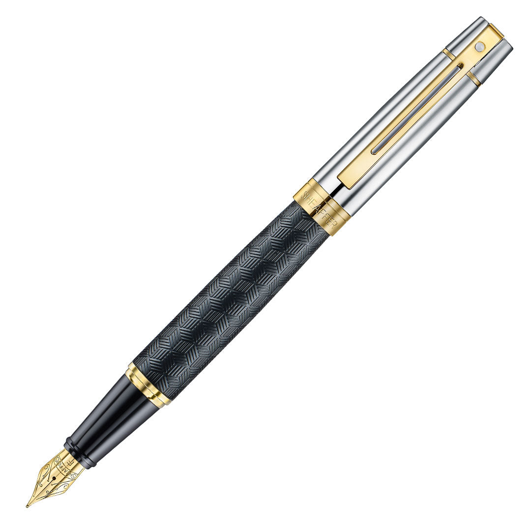 Sheaffer 300 E9347 Fountain Pen Matte Black with PVD Gold Trim