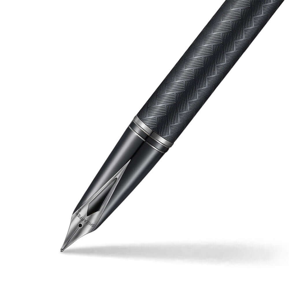 Sheaffer Legacy Chevron 9066 Fountain Pen Matte Black with PVD Gunmetal Inlaid Nib and Trims