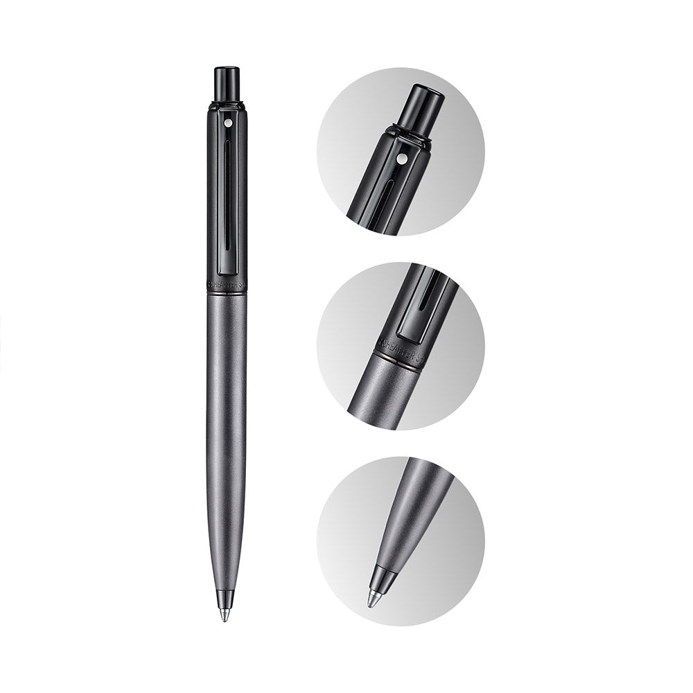 Sheaffer Sentinel 336 Ballpoint Pen Metallics Bicolor Satin Matt Black and Gunmetal with shiny PVD Trims