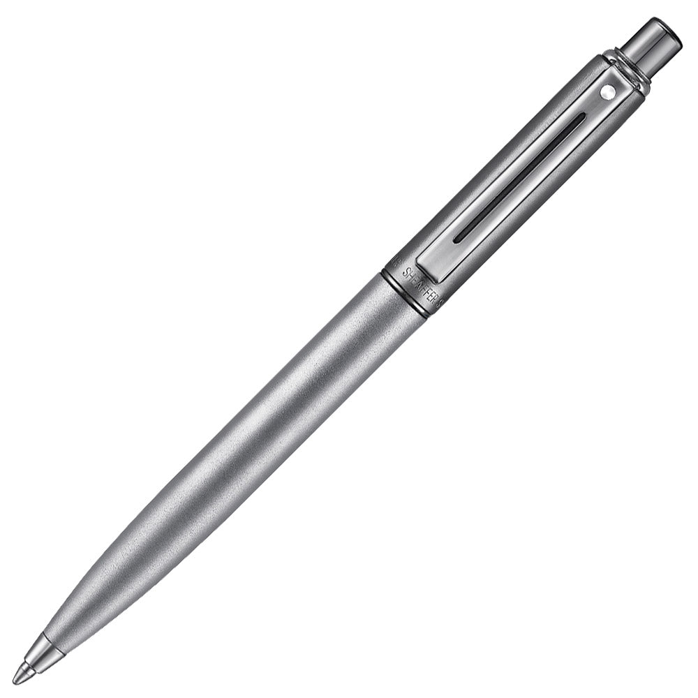 Sheaffer Sentinel 338 Ballpoint Pen Metallics Bicolor Satin Matt Gunmetal and Silver with shiny PVD Trims