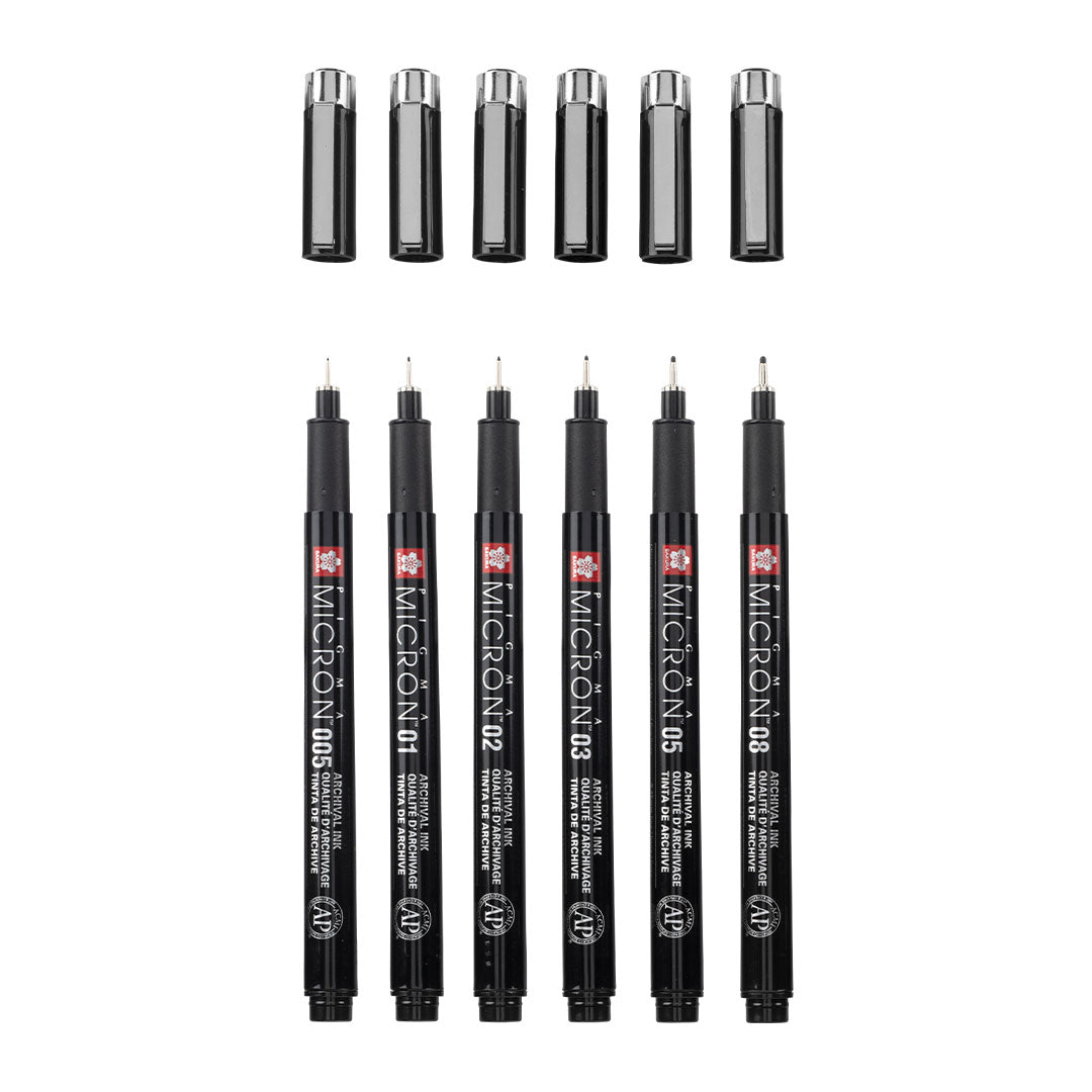 Sakura Pigma Micron Drawing Pen Set of 6