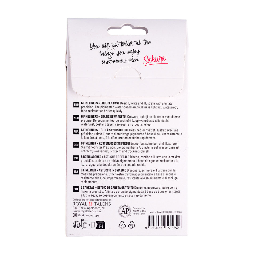 Sakura Pigma Micron Drawing Pen Set of 6