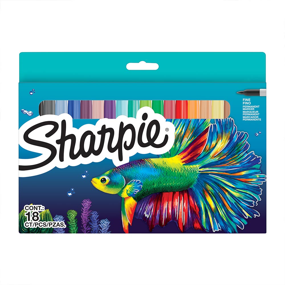 Sharpie Permanent Marker Pen Fine Point Assorted Set of 18