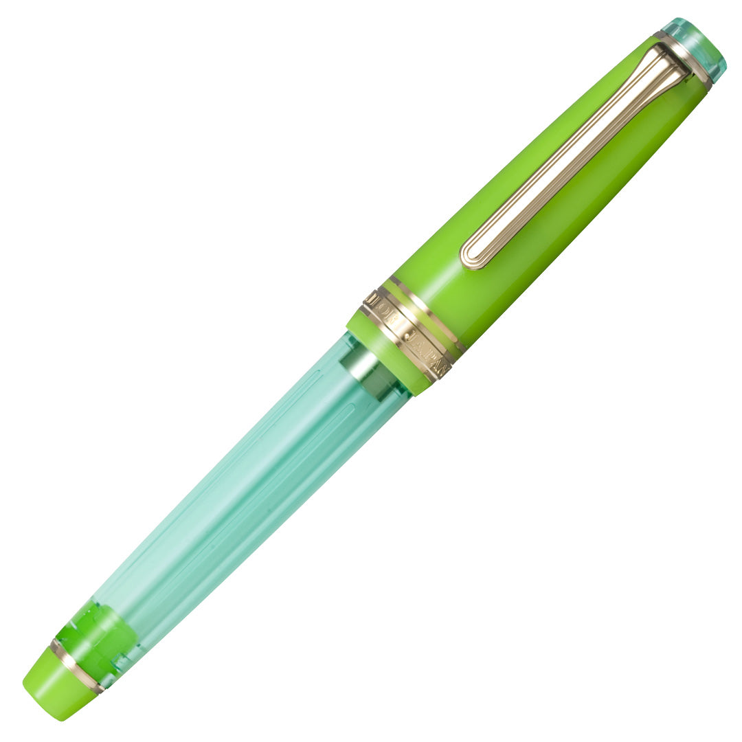 Sailor Professional Gear Slim Manyo II Fountain Pen Grass with 14K Nib & 50ml Manyo Hinoki Ink