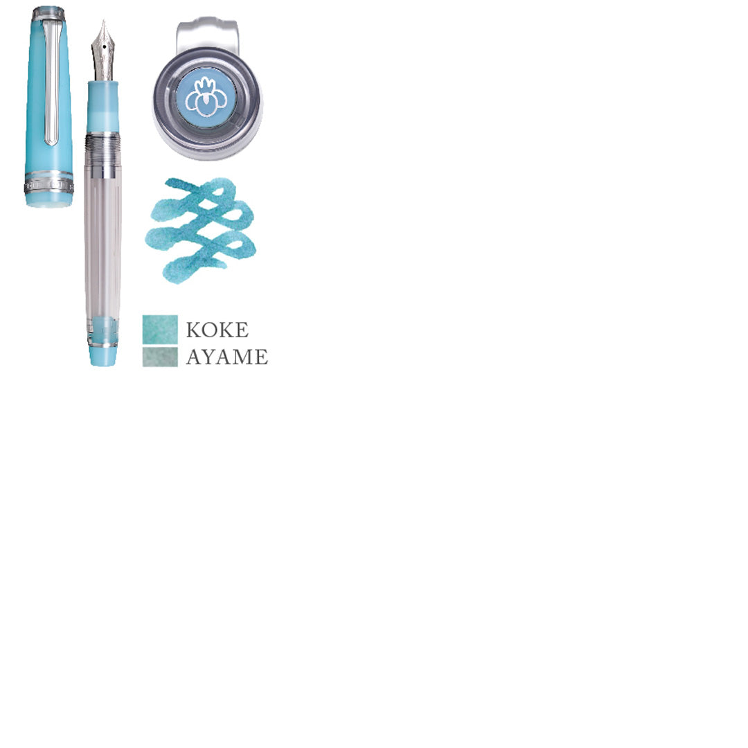 Sailor Professional Gear Slim Manyo II Fountain Pen Moss with 14K Nib & 50ml Manyo Koke Ink