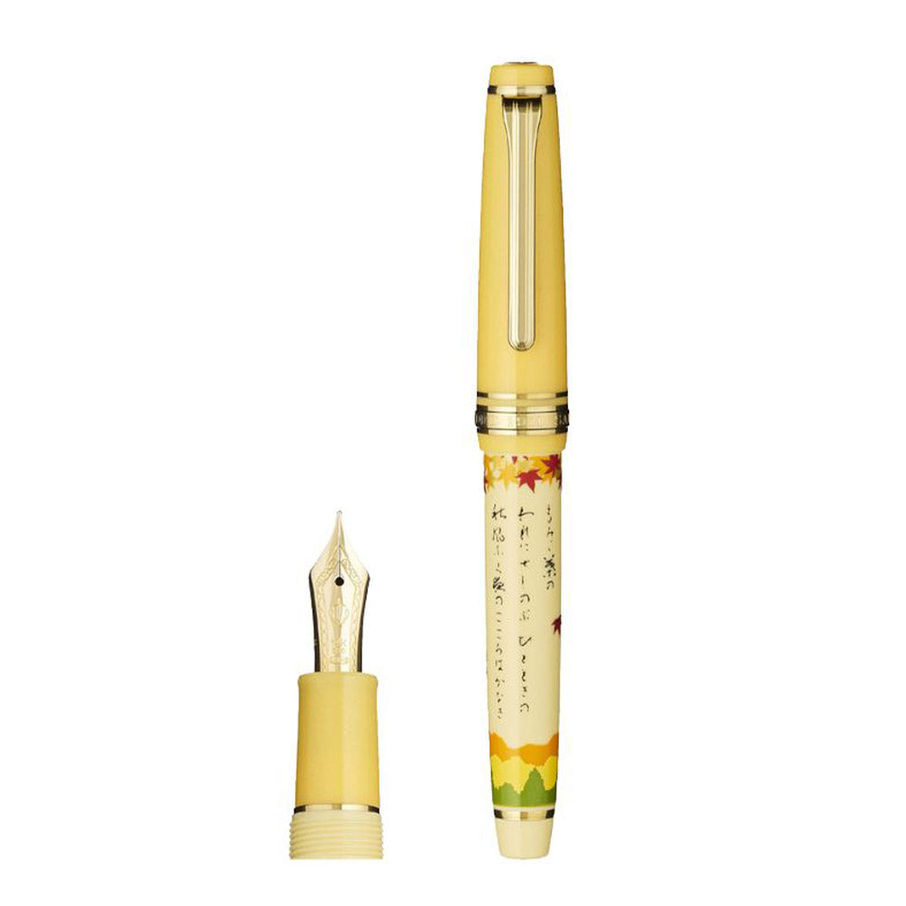 Sailor Professional Gear Slim Fountain Pen Seasonal Waka Poetry Autumn 14k Nib