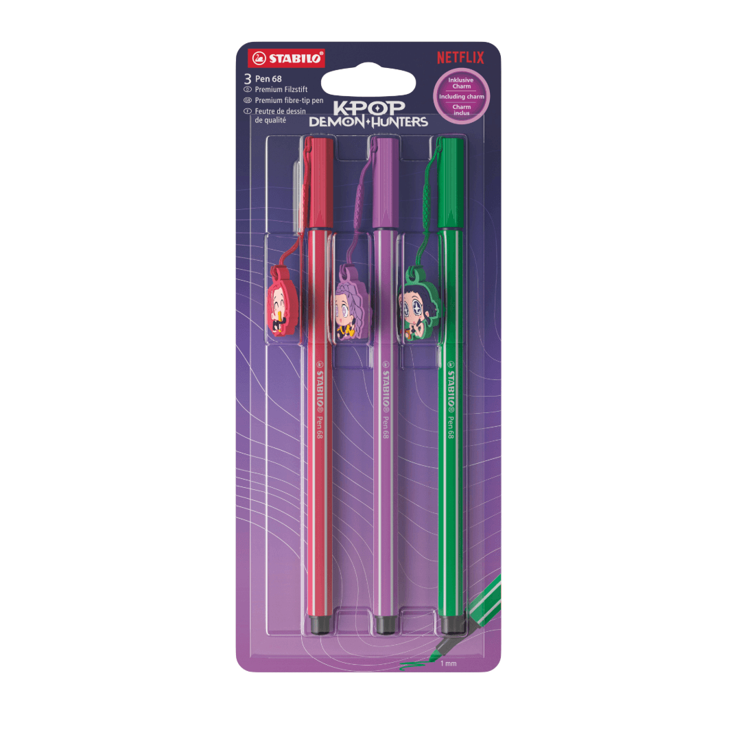 STABILO Pen 68 x KPop Demon Hunters Set of 3 Rumi, Mira, Zoey