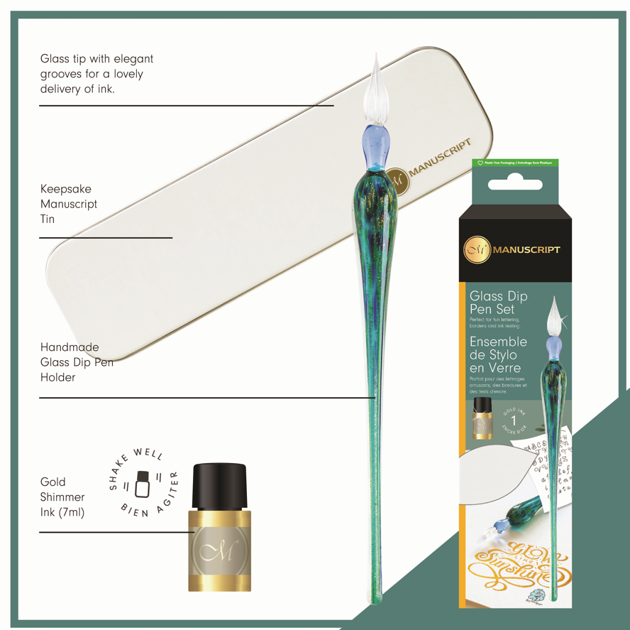 Manuscript Glass Dip Pen Set