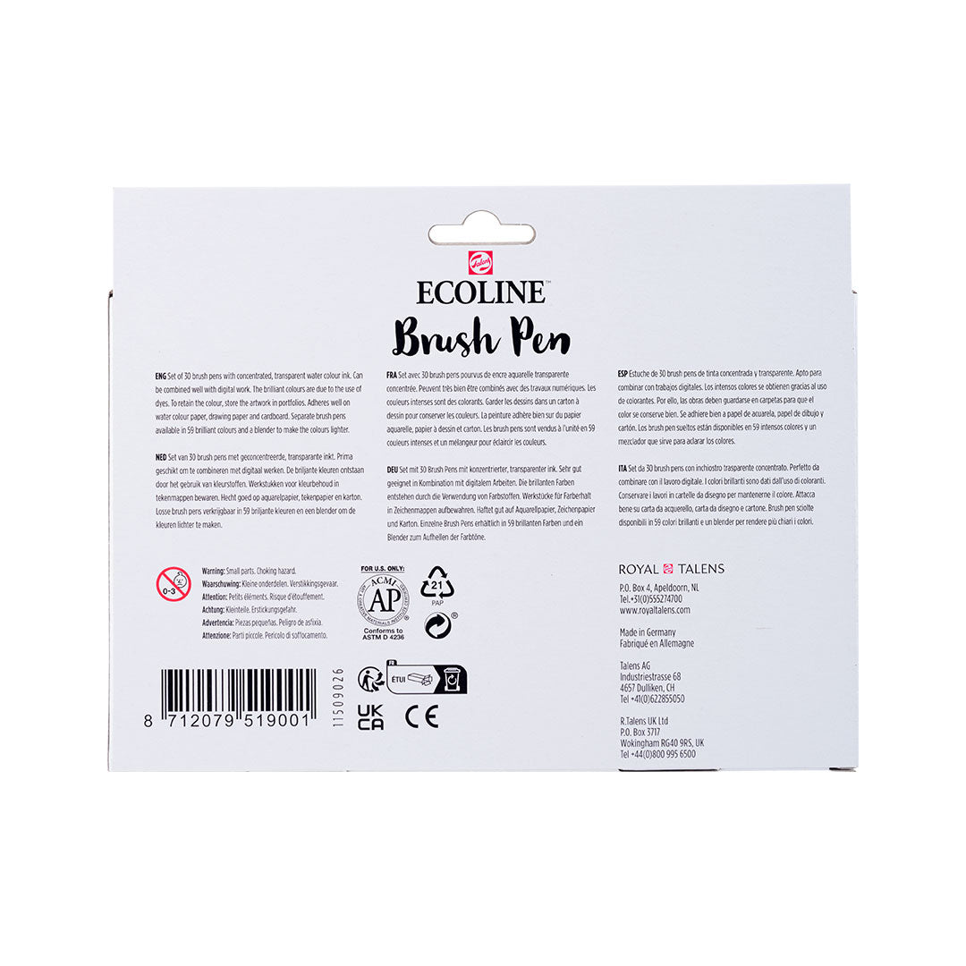 Royal Talens Ecoline Brushpen Set of 30 Additional Colours
