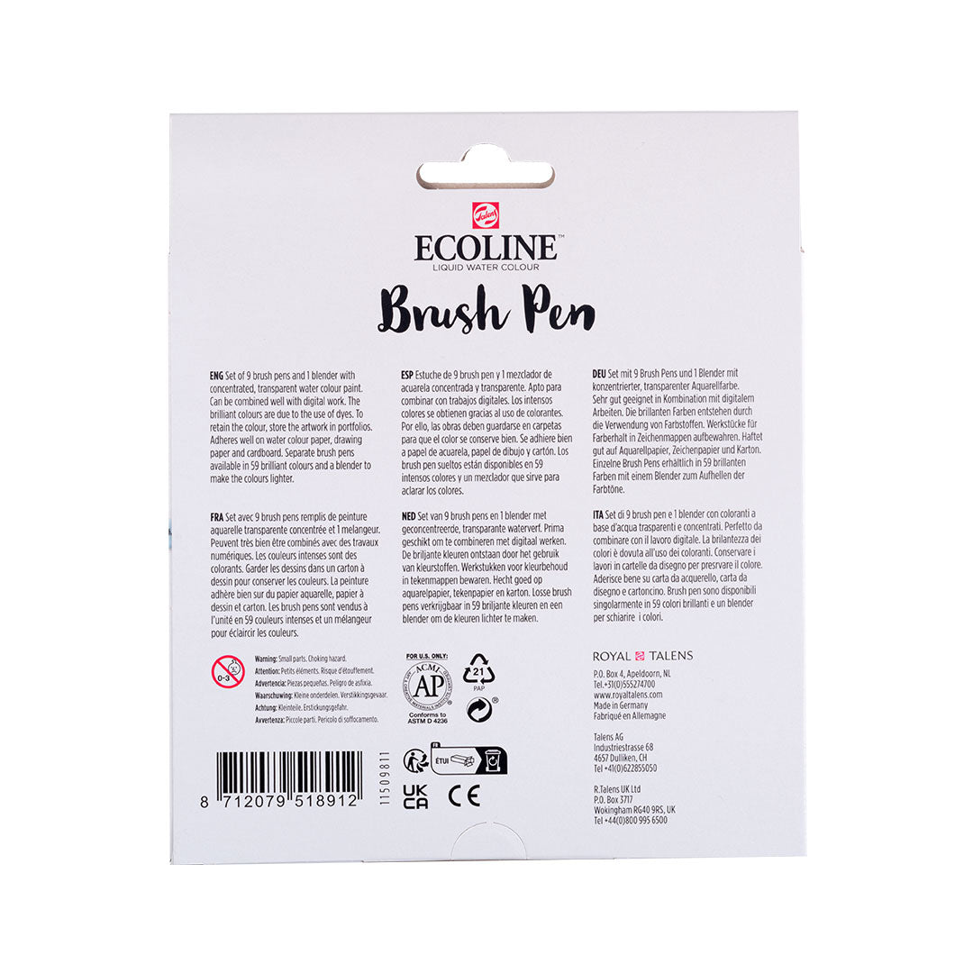 Royal Talens Ecoline Brushpen Set of 10 Pastel