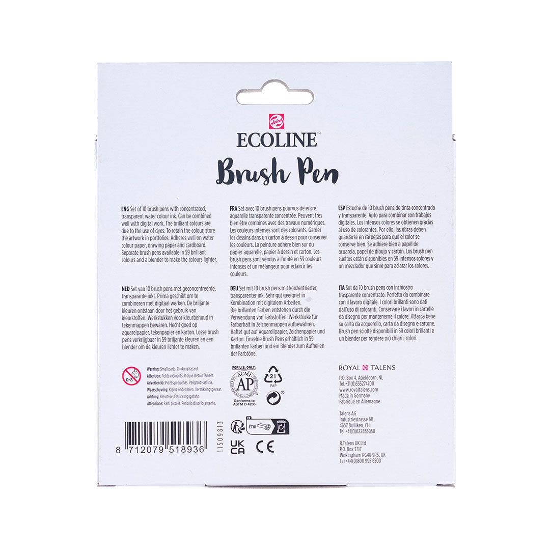 Royal Talens Ecoline Brushpen Set of 10 Bright