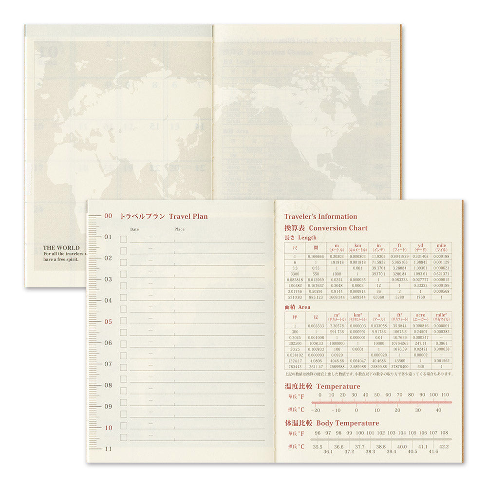 TRAVELER'S Company 2027 Notebook Passport Size Refill Monthly