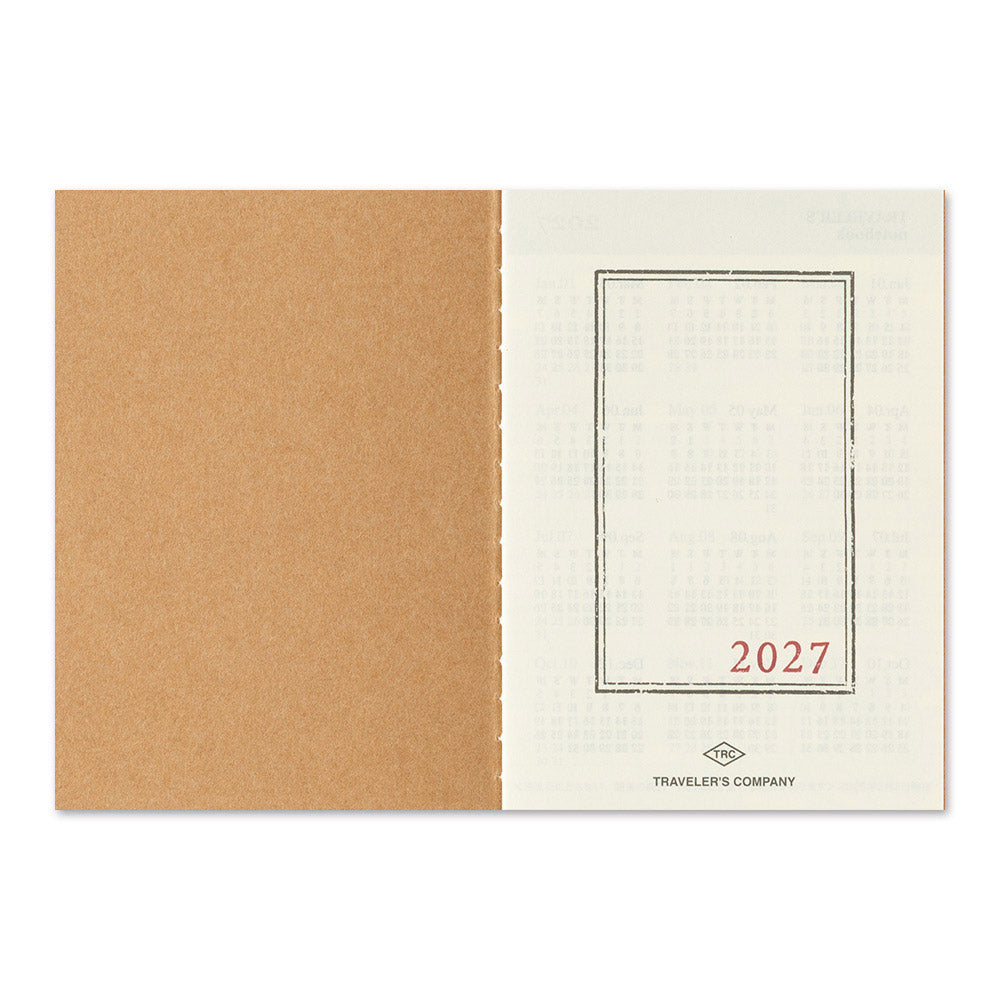 TRAVELER'S Company 2027 Notebook Passport Size Refill Weekly