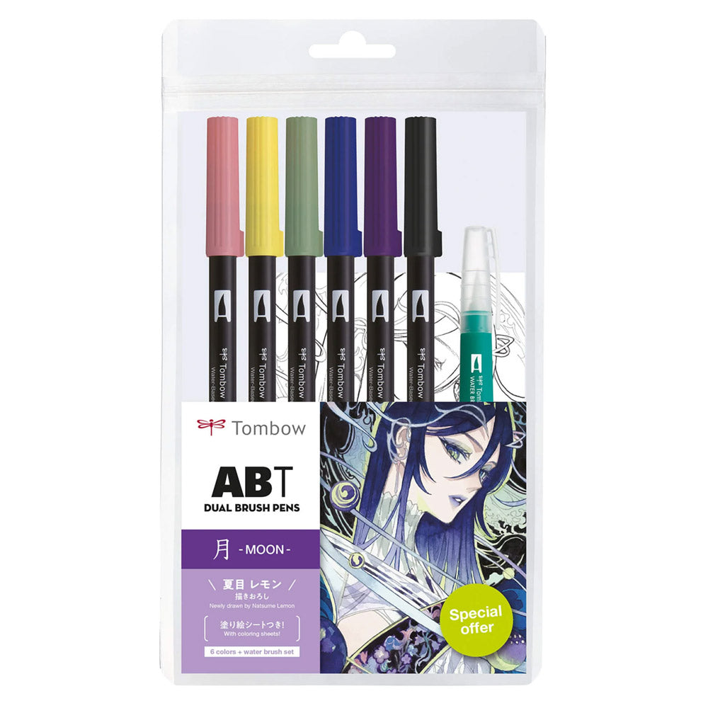 Tombow ABT Set Of 6 + Water Brush