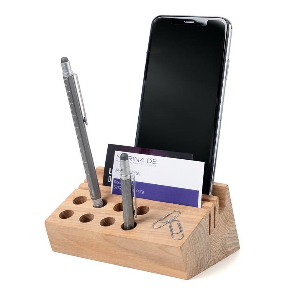 Troika Desk Organizer Wood Matt Brown