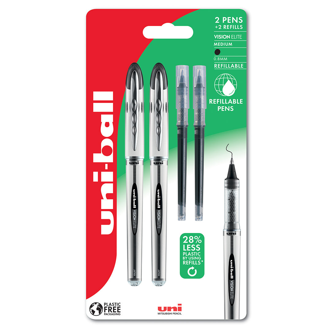 Uniball Vision Elite Medium Airplane Safe Rollerball Pen Un200 Refil