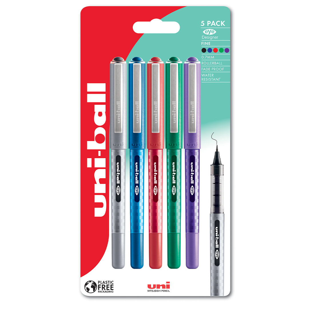 uni-ball EYE Designer UB-157D Rollerball Pen Set of 5