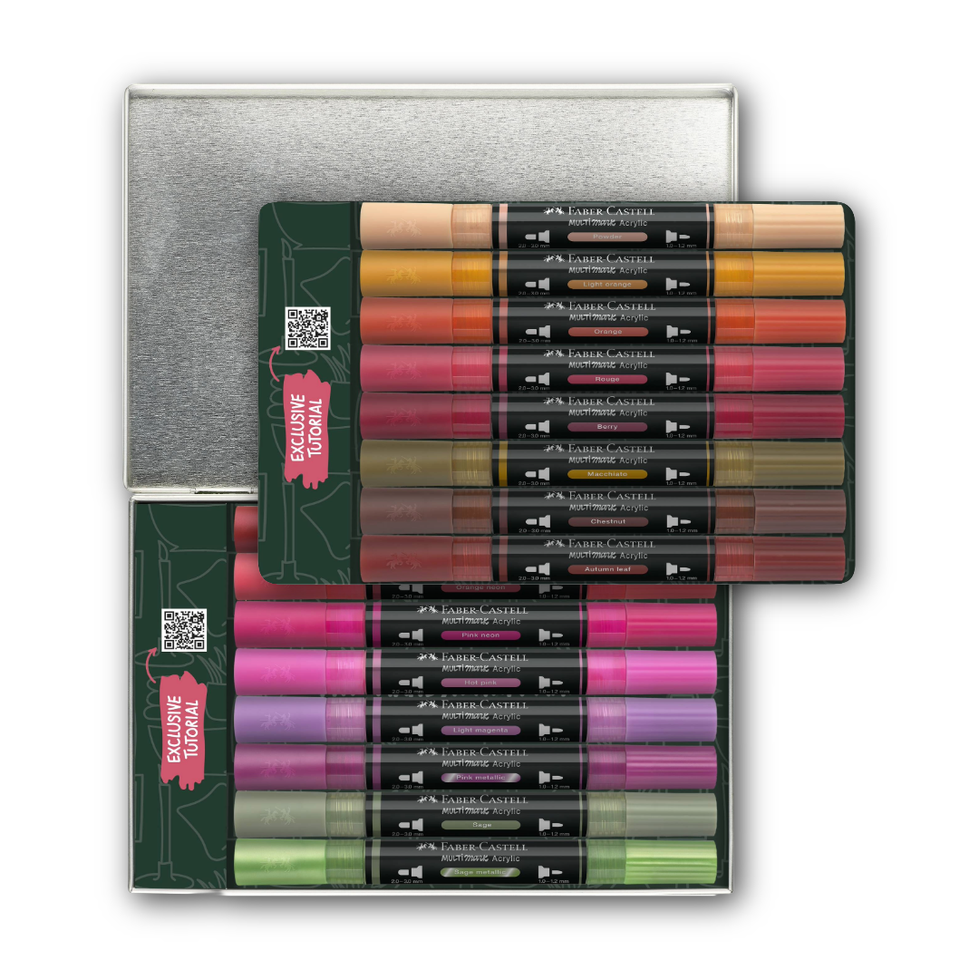 Faber-Castell Multimark Acrylic Dual Marker Set of 16 Home