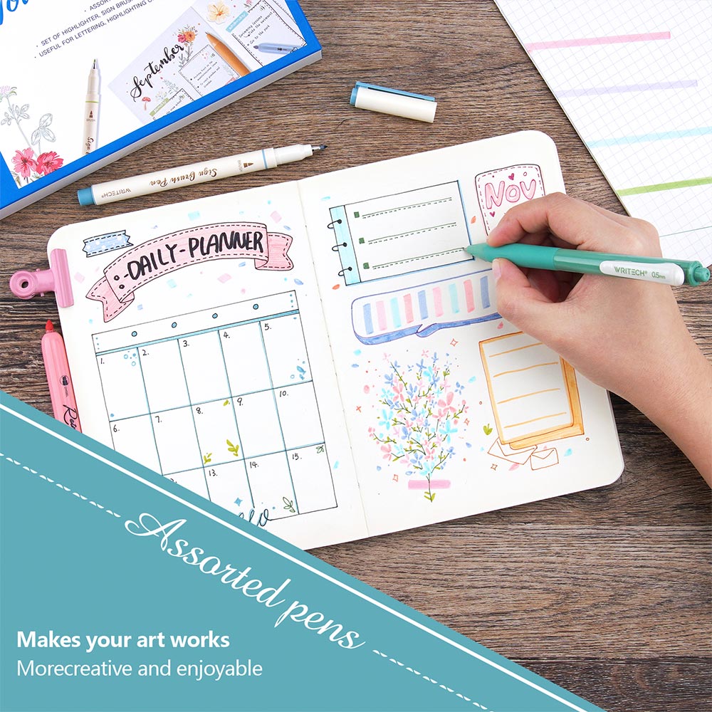 WRITECH 12 Piece Journal Set Mild Tones