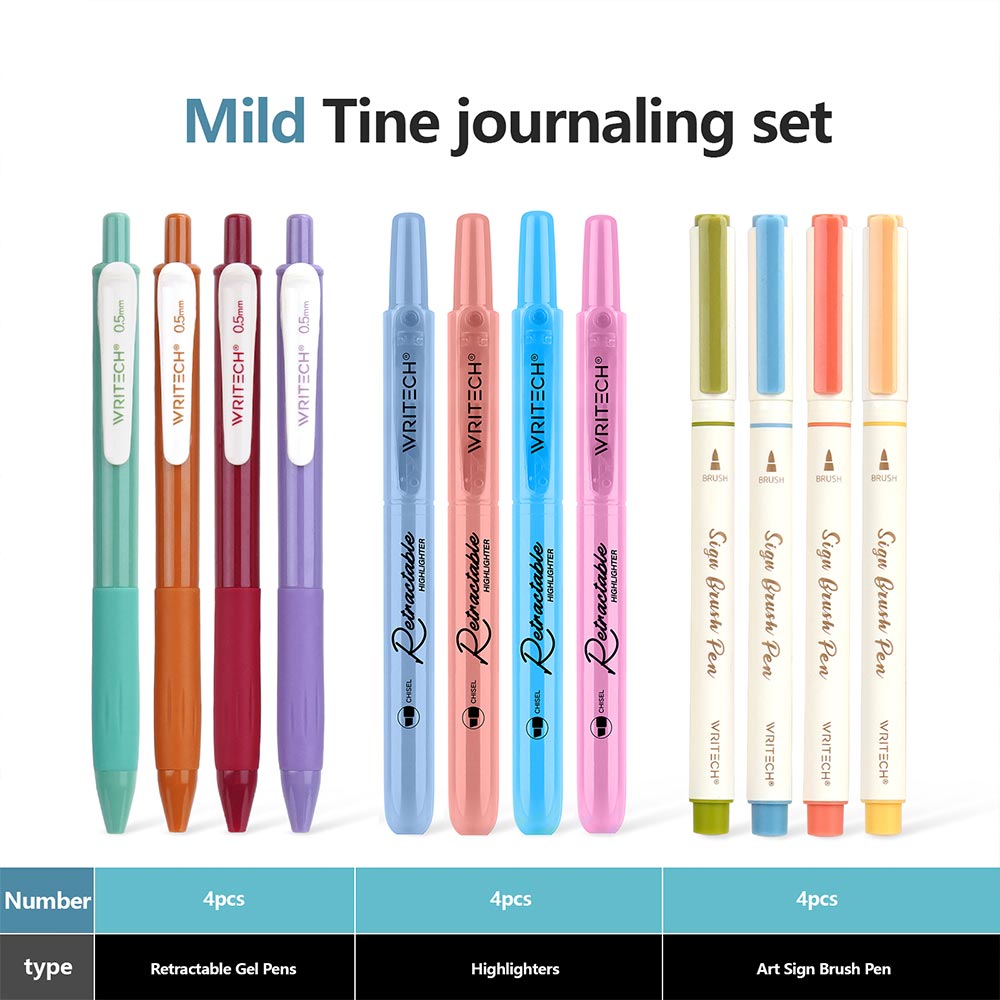 WRITECH 12 Piece Journal Set Mild Tones