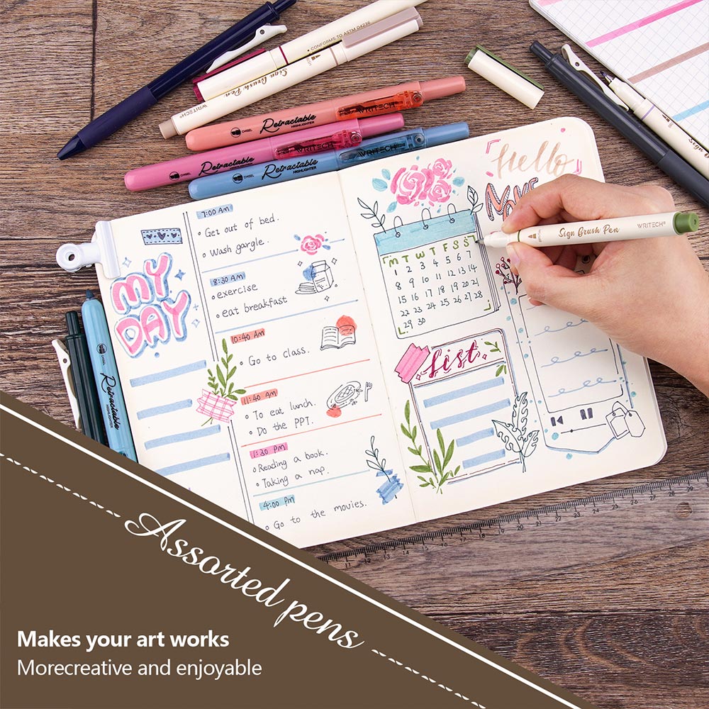 WRITECH 12 Piece Journal Set Vintage Tones