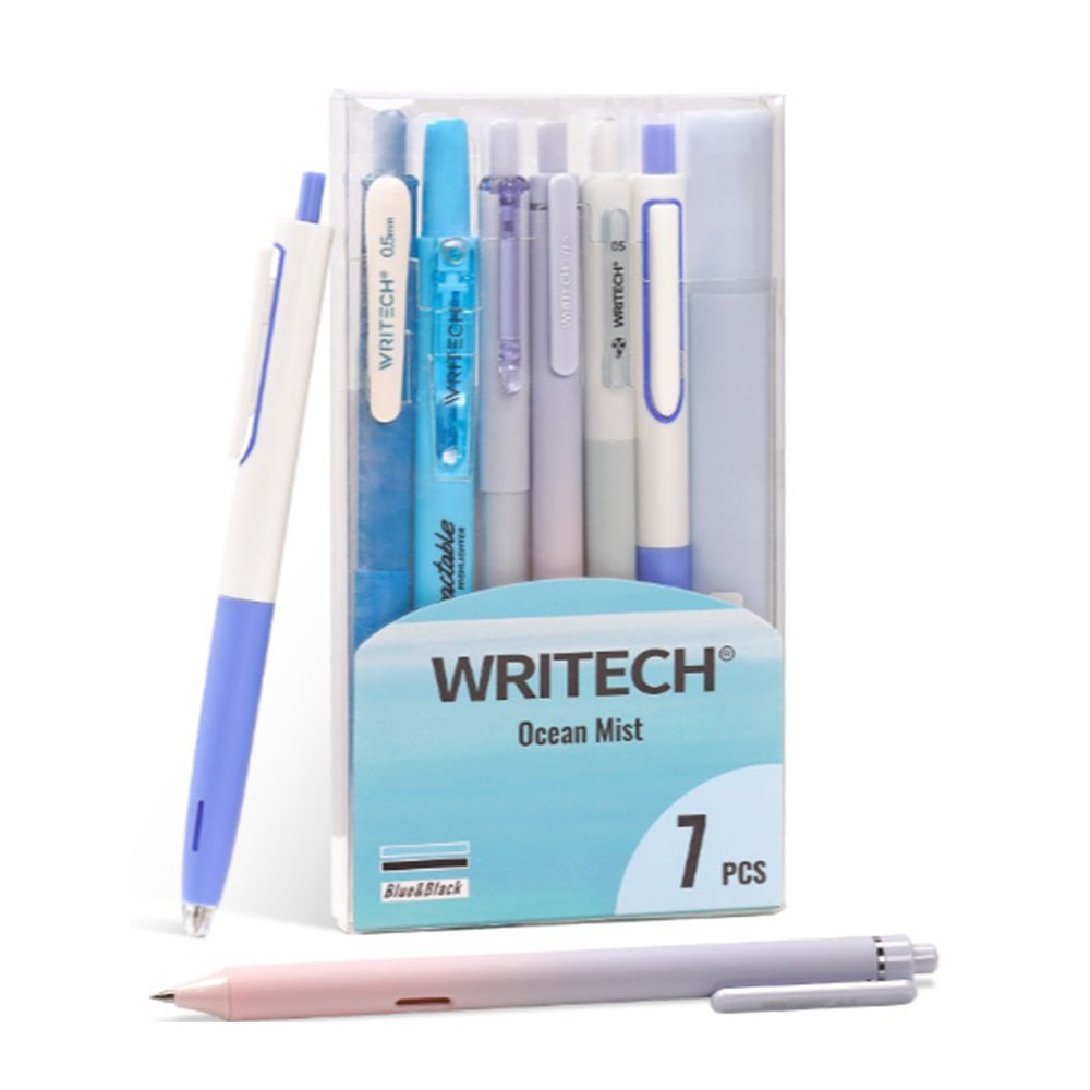 WRITECH 7 Piece Writing Set Blue and Black
