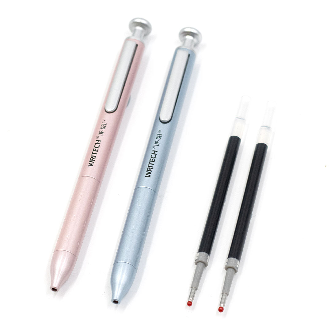 WRITECH Space Up Metal Gel Pens Set of 2 Pink and Grey